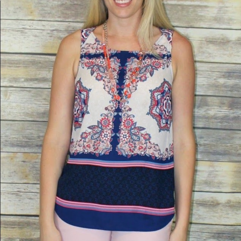 41 Hawthorn Lyons crew neck sleeveless Top, Size L
